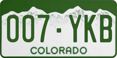 CO license plate 007YKB