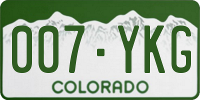 CO license plate 007YKG