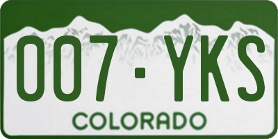 CO license plate 007YKS