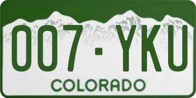 CO license plate 007YKU