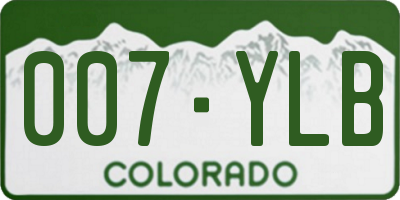 CO license plate 007YLB