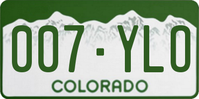 CO license plate 007YLO