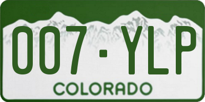 CO license plate 007YLP