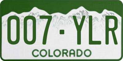 CO license plate 007YLR