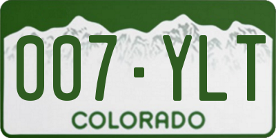 CO license plate 007YLT