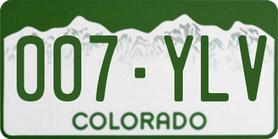 CO license plate 007YLV