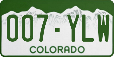 CO license plate 007YLW