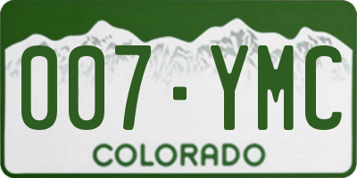 CO license plate 007YMC