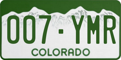 CO license plate 007YMR