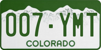 CO license plate 007YMT