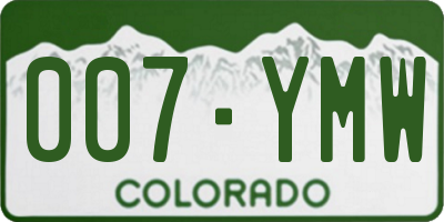 CO license plate 007YMW