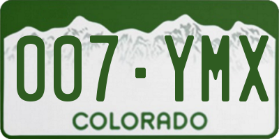 CO license plate 007YMX