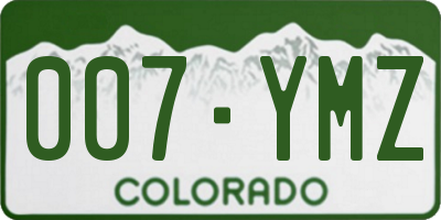 CO license plate 007YMZ