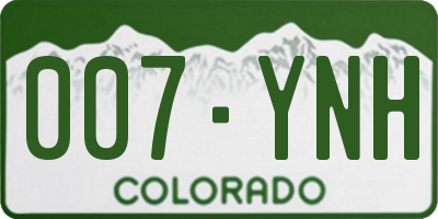 CO license plate 007YNH