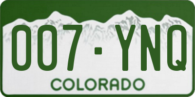 CO license plate 007YNQ