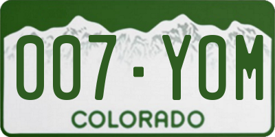 CO license plate 007YOM