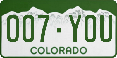 CO license plate 007YOU