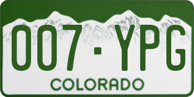 CO license plate 007YPG