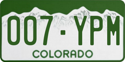 CO license plate 007YPM