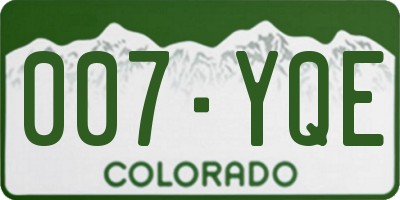 CO license plate 007YQE