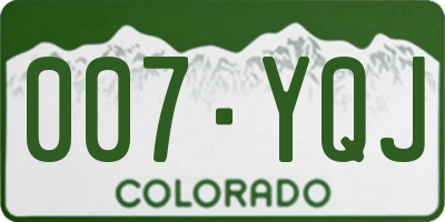 CO license plate 007YQJ