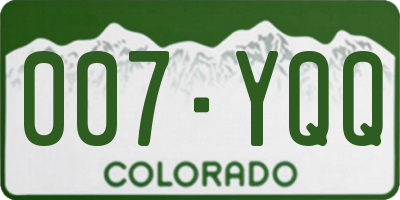 CO license plate 007YQQ