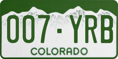 CO license plate 007YRB