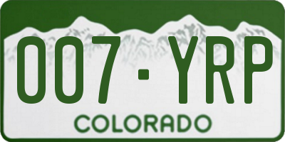 CO license plate 007YRP