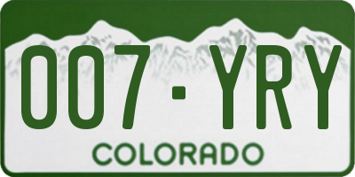 CO license plate 007YRY