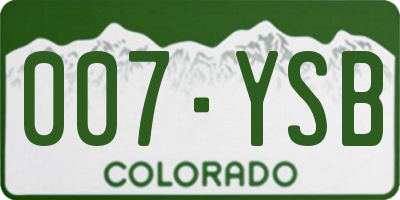 CO license plate 007YSB