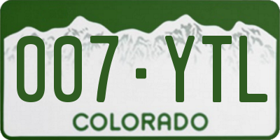 CO license plate 007YTL