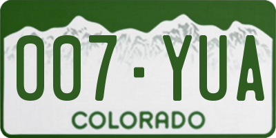 CO license plate 007YUA
