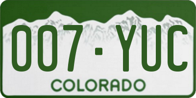 CO license plate 007YUC