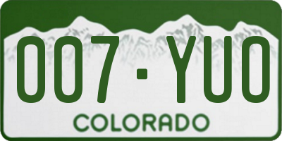 CO license plate 007YUO