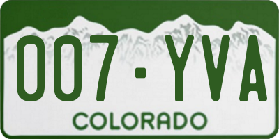 CO license plate 007YVA