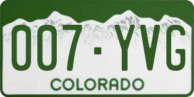 CO license plate 007YVG