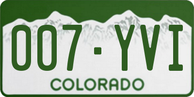 CO license plate 007YVI
