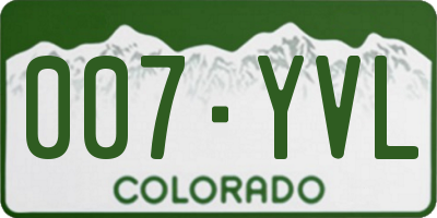 CO license plate 007YVL