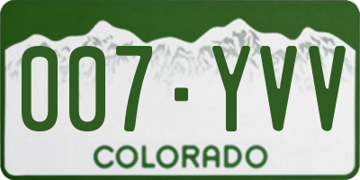 CO license plate 007YVV