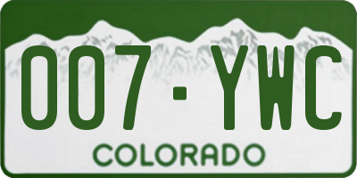 CO license plate 007YWC