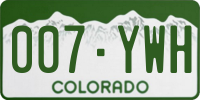 CO license plate 007YWH