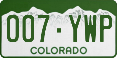 CO license plate 007YWP