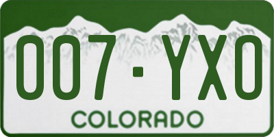 CO license plate 007YXO