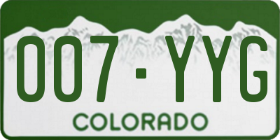 CO license plate 007YYG