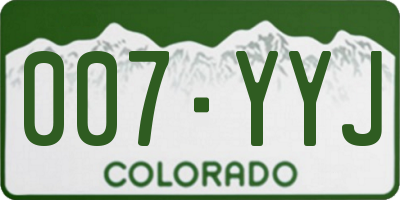 CO license plate 007YYJ