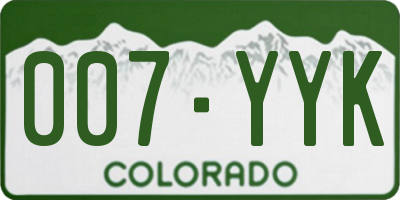 CO license plate 007YYK
