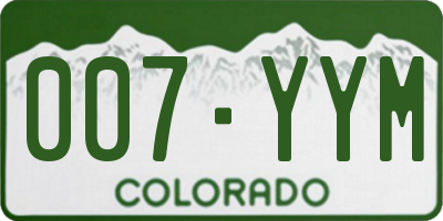 CO license plate 007YYM