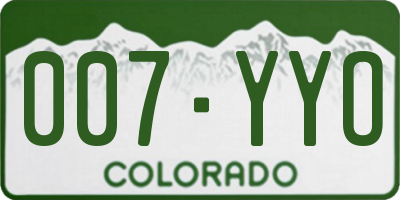 CO license plate 007YYO