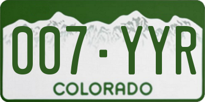 CO license plate 007YYR