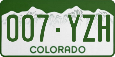 CO license plate 007YZH